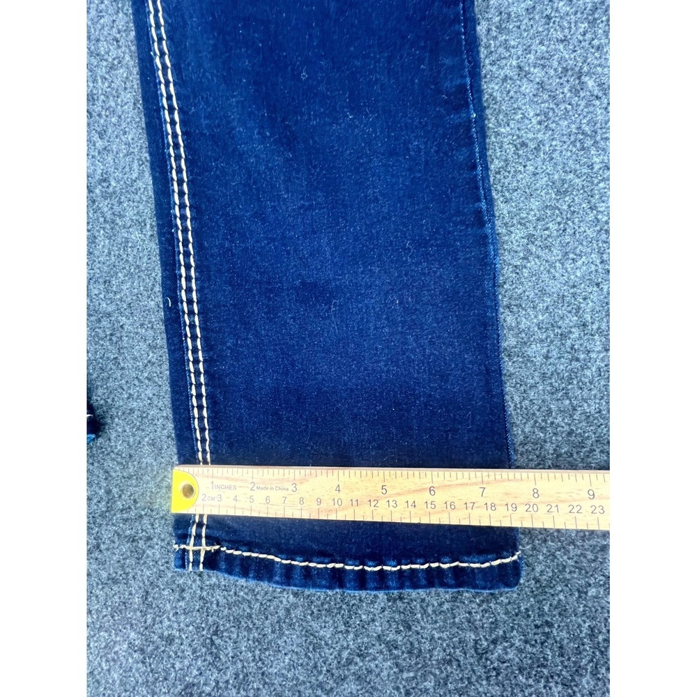 Adonai Y2K Embroidered Heart Stitch Bootcut Jeans Womens 30x30 Blue Dark Wash - Picture 9 of 9